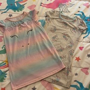 Carters Unicorn Pajama Nightgowns - Set of 2